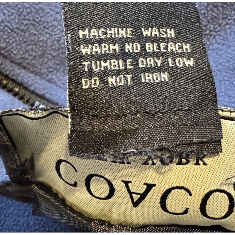 COACO New York Reversible Vest Womens Large Blue Fleece - Black 100% Silk Zips - Picture 4 of 6
